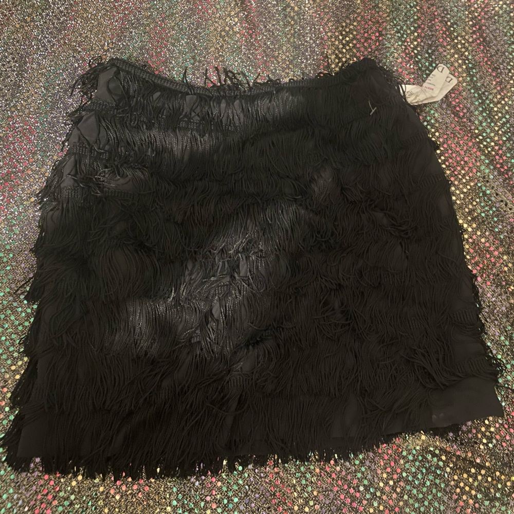 DKNY Fringe Skirt Size 6 Party Mini Skirt
